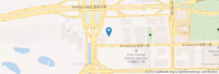Mapa de ubicacion de 工商银行 en چین, گوانگ‌دونگ, شنژن, 福田区.