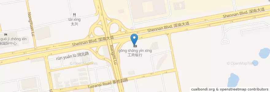 Mapa de ubicacion de 工商银行 en الصين, غوانغدونغ, شنجن (الصين), 福田区.
