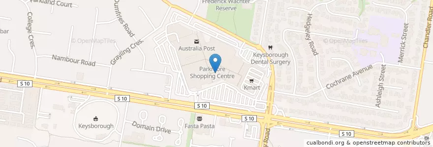 Mapa de ubicacion de Kebab Palace en Australie, Victoria, City Of Greater Dandenong.
