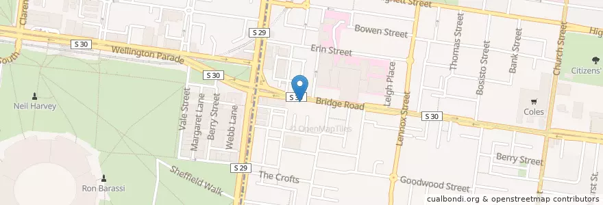 Mapa de ubicacion de Richmond Hill Cafe & Larder en Australien, Victoria, City Of Yarra.