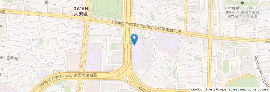 Mapa de ubicacion de 龍門國中地下停車場 en Taiwan, Nuova Taipei, Taipei, 大安區.
