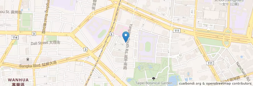 Mapa de ubicacion de 路易莎咖啡 en Tayvan, 新北市, Taipei, 萬華區, 中正區.