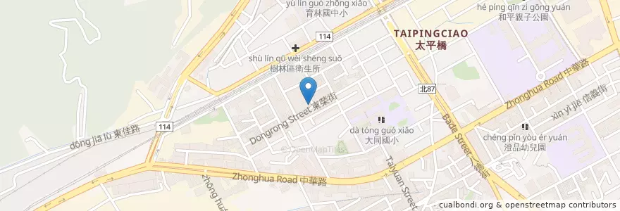 Mapa de ubicacion de 小蜜蜂中西健保藥局 en Тайвань, Новый Тайбэй, 樹林區.