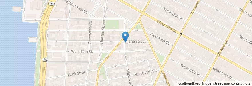 Mapa de ubicacion de Corner bistro en الولايات المتّحدة الأمريكيّة, نيويورك, New York, New York County, Manhattan, Manhattan Community Board 2.