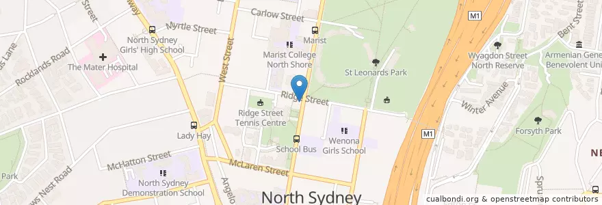Mapa de ubicacion de Joan's on Miller Art Gallery en Australia, Nueva Gales Del Sur, North Sydney Council, Sydney.