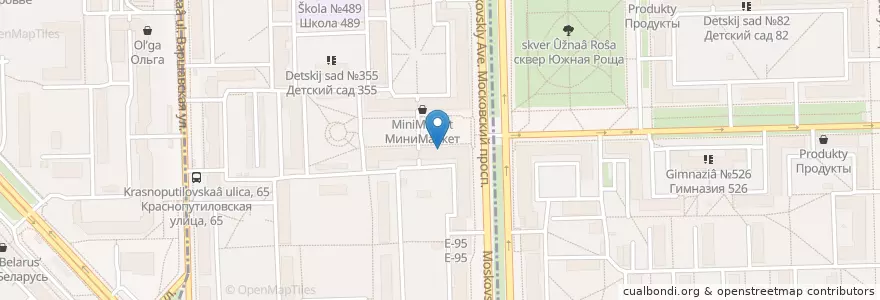 Mapa de ubicacion de Озерки en Russia, Northwestern Federal District, Leningrad Oblast, Saint Petersburg, Московский Район, Округ Пулковский Меридиан.