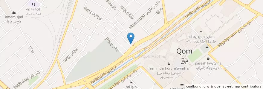 Mapa de ubicacion de بانک صادرات en イラン, ゴム, شهرستان قم, بخش مرکزی, قم.