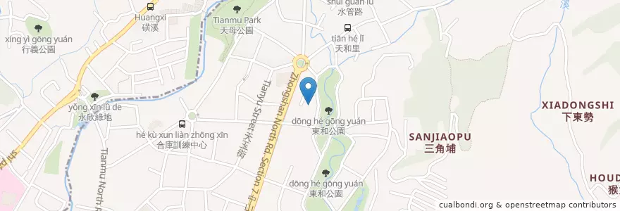 Mapa de ubicacion de 天母圖書館 en Taiwán, Nuevo Taipéi, Taipéi, 北投區, 士林區.