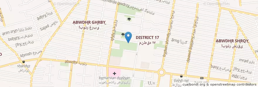 Mapa de ubicacion de کتابخانه دکتر حسابی en إیران, طهران, مقاطعة طهران, طهران, بخش مرکزی شهرستان تهران.