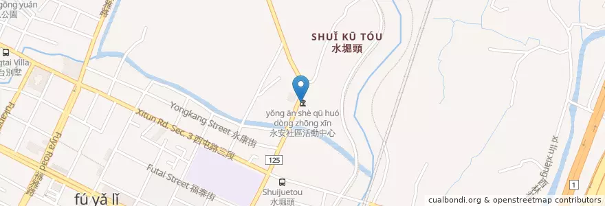 Mapa de ubicacion de 永安社區活動中心 en تايوان, تاي شانغ, 西屯區.