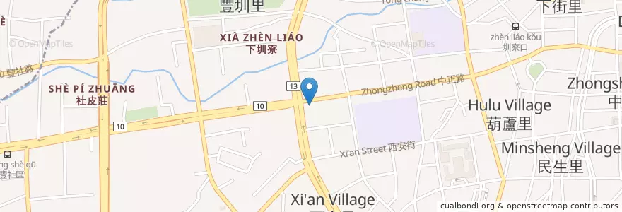 Mapa de ubicacion de 中國信託商業銀行 en Taiwan, Taichung, Fengyuan District.