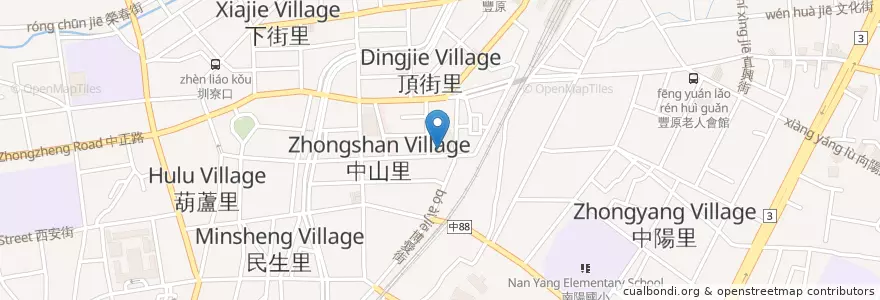 Mapa de ubicacion de 星巴克 en Tayvan, Taichung, 豐原區.