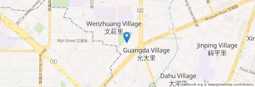 Mapa de ubicacion de 文莊里活動中心 en Taiwán, Taichung, 北區.