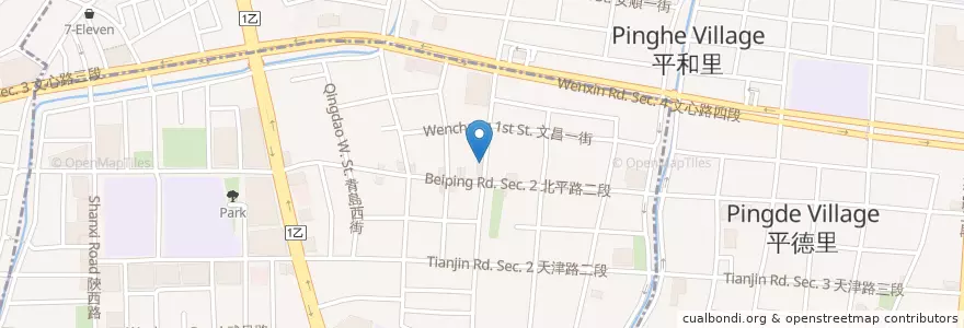 Mapa de ubicacion de 賴興里活動中心 en 臺灣, 臺中市, 北屯區, 北區.