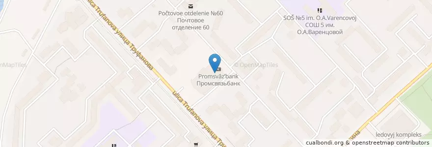 Mapa de ubicacion de Промсвязьбанк en Russia, Distretto Federale Centrale, Oblast' Di Jaroslavl', Ярославский Район, Городской Округ Ярославль.