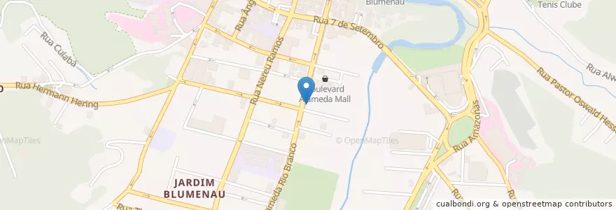 Mapa de ubicacion de Brava Sushi en ブラジル, 南部地域, サンタ カタリーナ, Região Geográfica Intermediária De Blumenau, Microrregião De Blumenau, ブルメナウ.