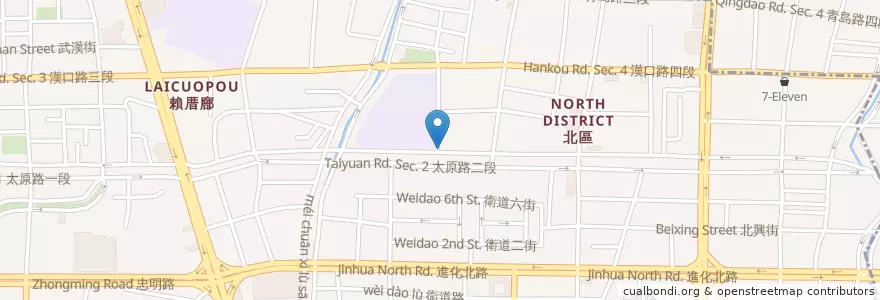 Mapa de ubicacion de 好食‧慢慢 en Taïwan, Taichung, 北區.