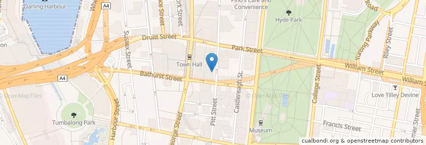 Mapa de ubicacion de Cupcakes on Pitt en Australia, New South Wales, Council Of The City Of Sydney, Sydney.