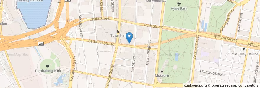 Mapa de ubicacion de Café Tramezzini en Australië, Nieuw-Zuid-Wales, Council Of The City Of Sydney, Sydney.