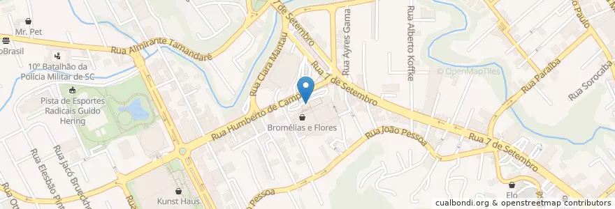 Mapa de ubicacion de Essen Platz Restaurante en Brasilien, Süden, Santa Catarina, Região Geográfica Intermediária De Blumenau, Microrregião De Blumenau, Blumenau.