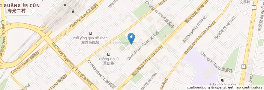 Mapa de ubicacion de 嘉義火雞肉飯 en Тайвань, Гаосюн, 左營區.