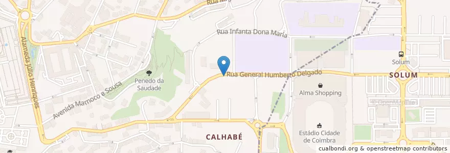 Mapa de ubicacion de CBR-00002 en 포르투갈, Centro, Baixo Mondego, Coimbra, Coimbra, Sé Nova, Santa Cruz, Almedina E São Bartolomeu.