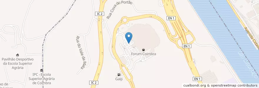 Mapa de ubicacion de CBR-00020 en ポルトガル, Centro, Baixo Mondego, Coimbra, Coimbra, Santa Clara E Castelo Viegas.