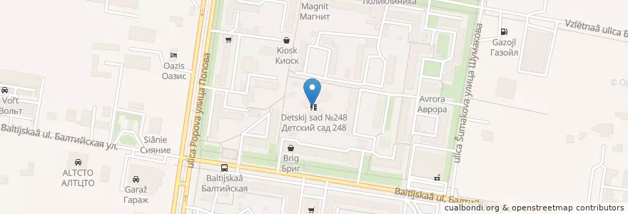 Mapa de ubicacion de Детский сад №248 en ロシア, シベリア連邦管区, アルタイ地方, バルナウル管区.