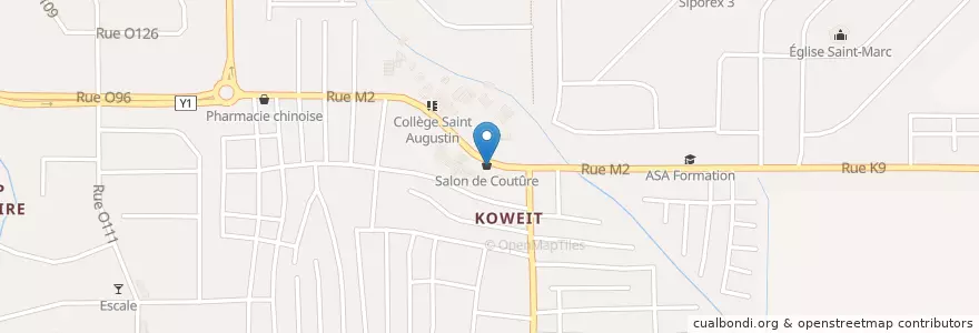 Mapa de ubicacion de Restaurant en Côte D’Ivoire, Abidjan, Yopougon.