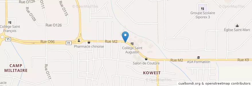 Mapa de ubicacion de Tranfert d'Argent en コートジボワール, アビジャン, Yopougon.