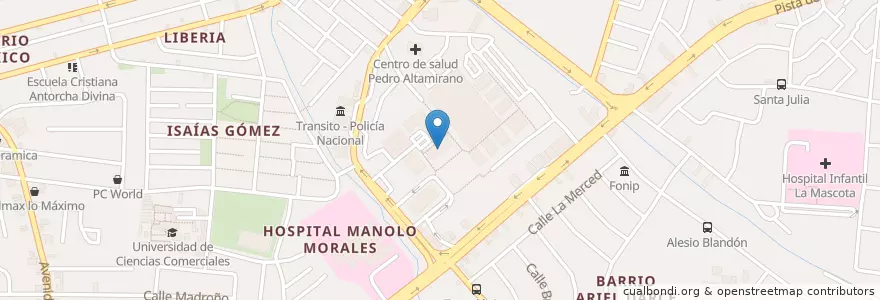 Mapa de ubicacion de Correos de Nicaragua en Nicarágua, Departamento De Managua, Managua (Municipio).