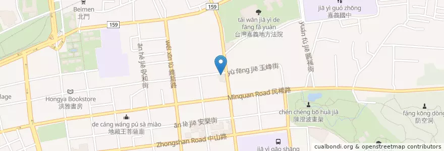 Mapa de ubicacion de Bardon cafe en Tayvan, 臺灣省, 嘉義市, 嘉義縣, 東區.