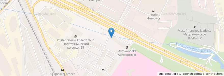 Mapa de ubicacion de АвтоСПА en 러시아, Центральный Федеральный Округ, Москва, Южный Административный Округ, Донской Район.