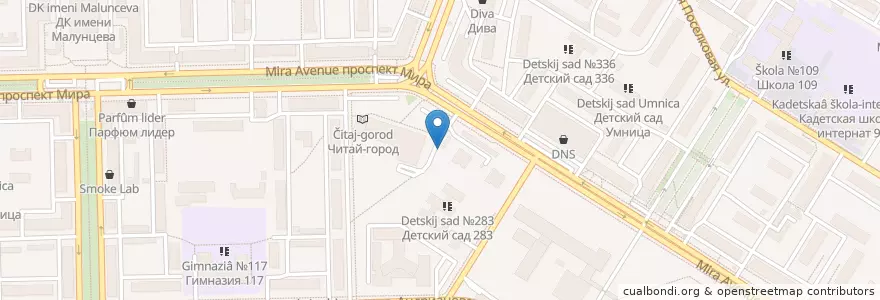 Mapa de ubicacion de Вьетнамская лапша en ロシア, シベリア連邦管区, オムスク州, オムスク地区, オムスク管区.