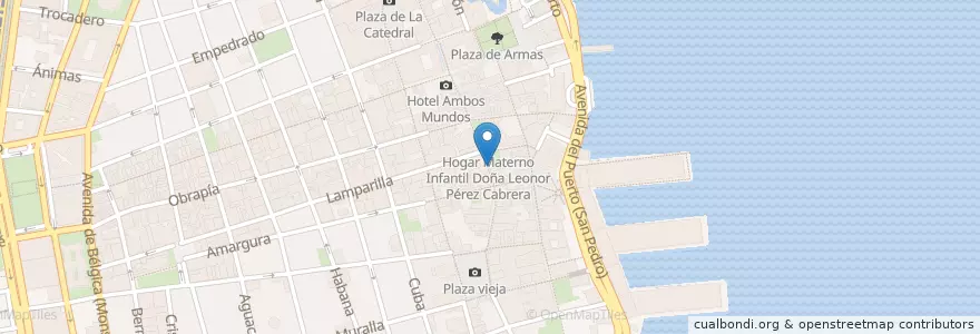 Mapa de ubicacion de Paladar Los Mercaderes en کوبا, La Habana, La Habana Vieja.