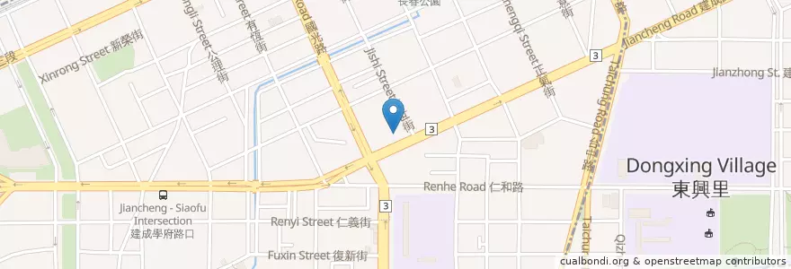 Mapa de ubicacion de 城隍里福德祠 en تايوان, تاي شانغ, 南區.
