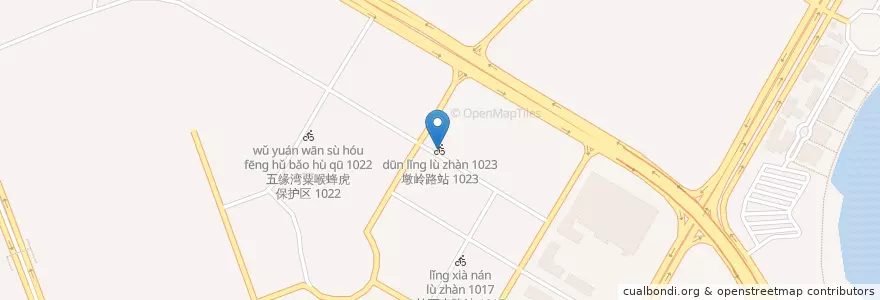 Mapa de ubicacion de 墩岭路站 1023 en China, Fujian, Huli.