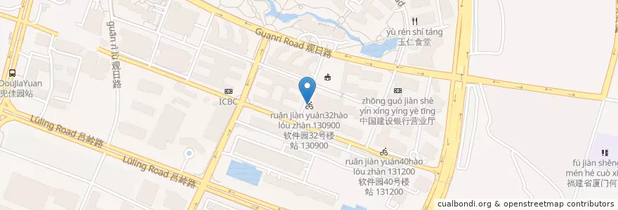 Mapa de ubicacion de 软件园32号楼站 130900 en Cina, Fujian, Distretto Di Siming.