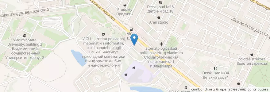 Mapa de ubicacion de Суши Весла en Rússia, Distrito Federal Central, Владимирская Область, Городской Округ Владимир.