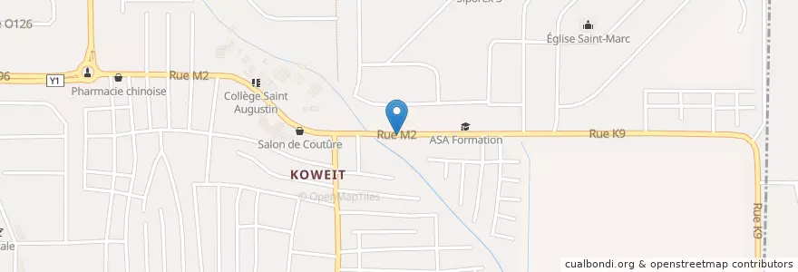 Mapa de ubicacion de Mtn Mobile Money en Fildişi Sahili, Abican, Yopougon.
