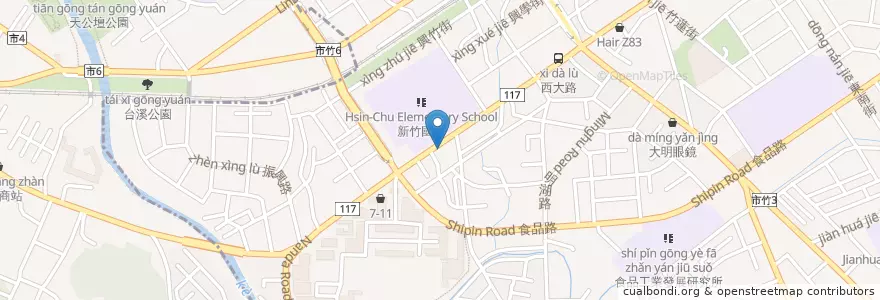 Mapa de ubicacion de 晶寶包心粉圓 en 台湾, 台湾省, 新竹市.