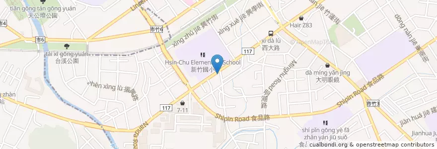 Mapa de ubicacion de 愛嗑牛排 en تایوان, 臺灣省, سینچو.