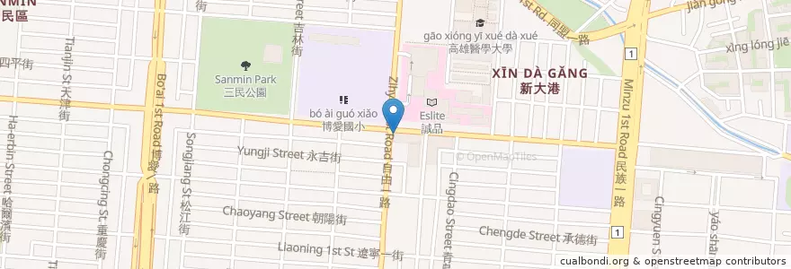 Mapa de ubicacion de KFC en Tayvan, Kaohsiung, 三民區.