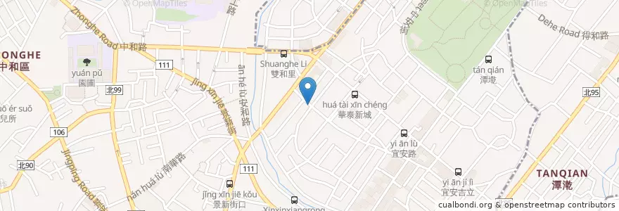 Mapa de ubicacion de 保健路菜市場 en 타이완, 신베이 시, 중허 구, 융허 구.