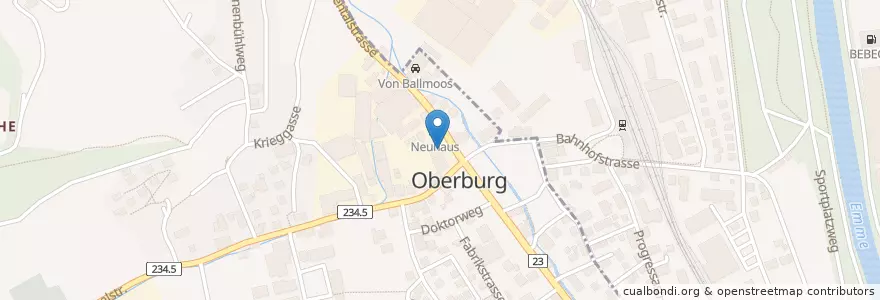 Mapa de ubicacion de Post Oberburg en 瑞士, 伯尔尼, Verwaltungsregion Emmental-Oberaargau, Verwaltungskreis Emmental.