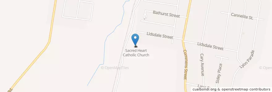 Mapa de ubicacion de Sacred Heart Catholic Church en أستراليا, نيوساوث ويلز, Lithgow City Council.