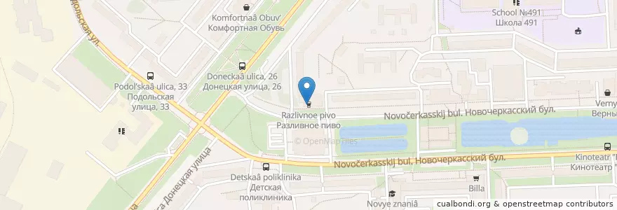 Mapa de ubicacion de Разливное пиво en 俄罗斯/俄羅斯, Центральный Федеральный Округ, Москва, Юго-Восточный Административный Округ, Район Марьино.