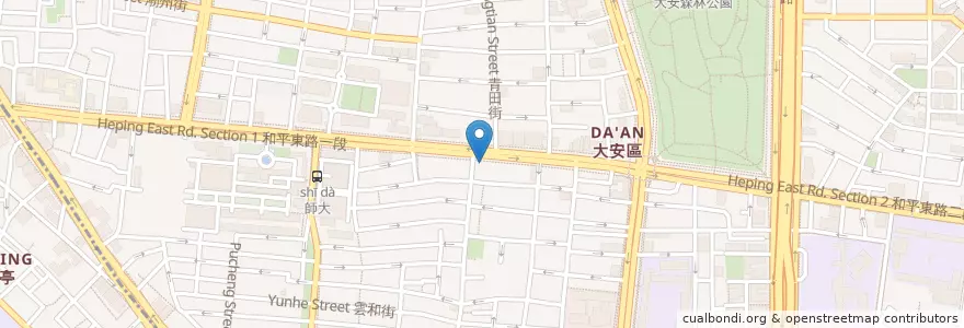 Mapa de ubicacion de 元大商業銀行 en 타이완, 신베이 시, 타이베이시, 다안 구.