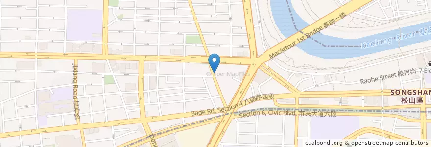 Mapa de ubicacion de 南松山天主堂 en 臺灣, 新北市, 臺北市, 松山區.