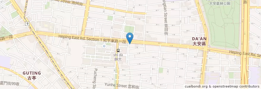 Mapa de ubicacion de 台北富邦商業銀行 en 臺灣, 新北市, 臺北市, 大安區.